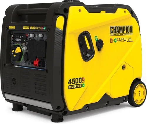 Champion - Generador inversor portátil de 4500 vatios de arranque eléctrico de combustible dual
