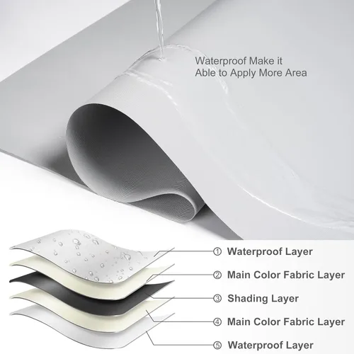 Vista 4 de Boolegon Persianas enrollables opacas sin cordón para oscurecer la habitación, persianas enrollables opacas para el hogar, oficina, dormitorio, sala