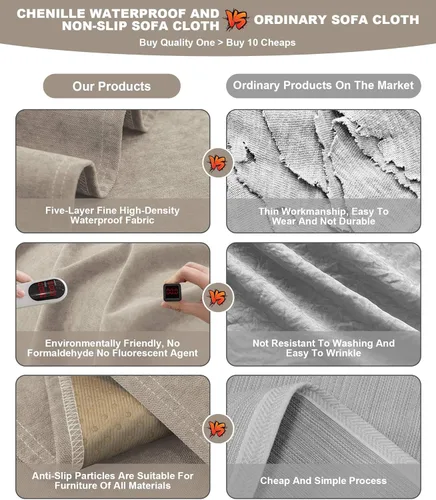 Vista 5 de Funda de sofá para perros, resistente al agua, a prueba de arañazos, protector de sofá reversible, lavable, antideslizante, en forma de L, manta