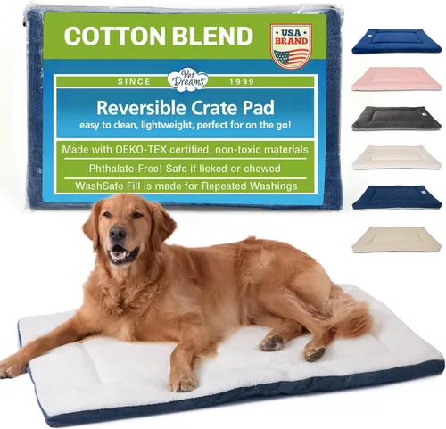 Vista 14 de Pet Dreams La cama para jaula para perros es la alfombrilla original para jaula de perros, completamente lavable, cama de perrera, alfombrilla