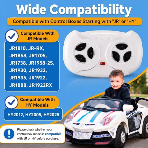 Vista 3 de Control remoto 2.4G para niños de 12 V eléctrico en coche/camión/autos