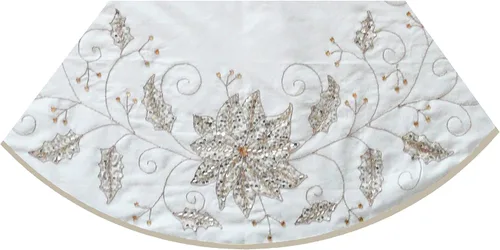 Vista 6 de Kurt Adler - Falda de árbol de acebo marfil (54 pulgadas)