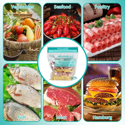 Vista 7 de 40 bolsas de cocción al vapor, bolsas de vapor para microondas, verduras, papas y carne (paquete de 2)