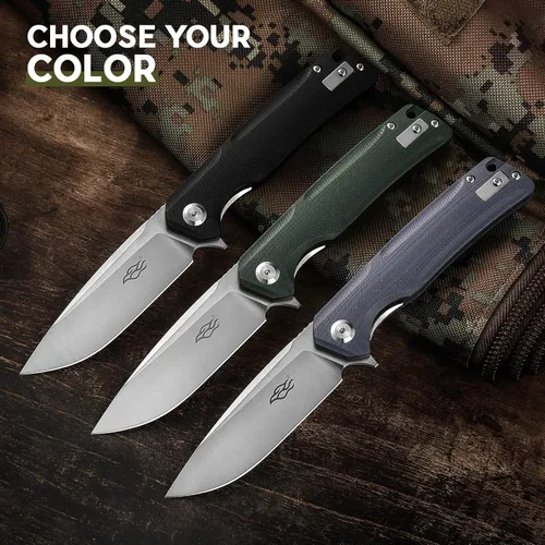 Vista 8 de Firebird GANZO FH91-BK Cuchillo Plegable de Bolsillo con Rodamiento de Bolas, Hoja de Acero D2, Mango Ergonómico G10 Antideslizante con Clip