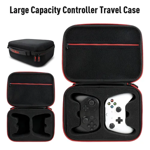 Vista 3 de Younik Controller Carrying Travel Case, Protective Hard Case for 2 Universal Controllers, Compatible with P5, P4, X-box 1, Switch Pro, Black
