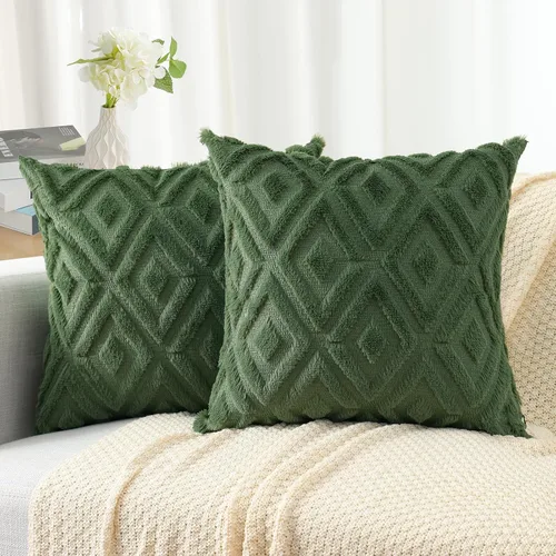Vista 39 de Pallene Juego de 2 fundas de almohada de color beige de verano de 16 x 16 pulgadas, fundas decorativas de piel sintética suave para sofá, cama, sala