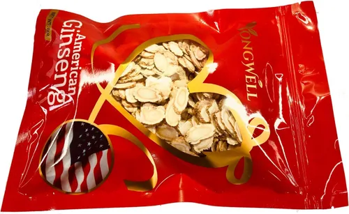 Vista 2 de New Green Nutrition Rebanada mediana de ginseng americano de grado A seleccionada a mano (bolsa de regalo de 8 onzas)