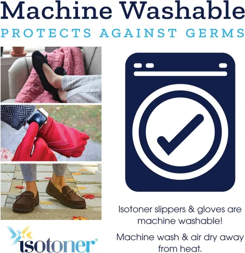 Vista 7 de Isotoner - Pantuflas de microfibra con patrón de chevrón para mujer con suela de ante y absorción de humedad para mayor comodidad