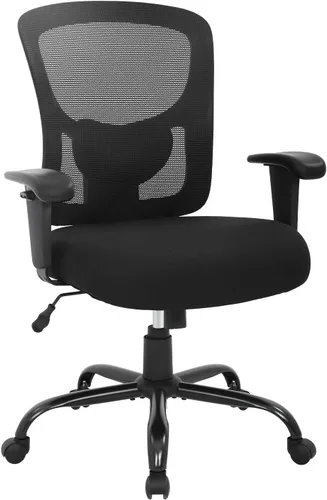 Big and Tall Office Desk Chair Heavy Duty Ergonomic Mesh Desk Chair, Swivel Executive Computer Chairs for Home Office, Adjustable Lumbar Support &