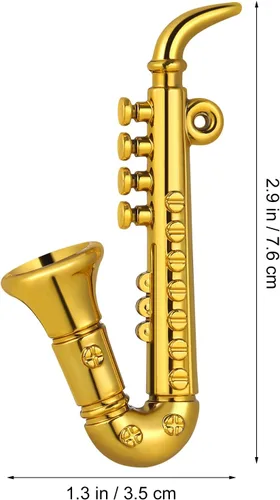 Vista 5 de Mini modelo de saxofón modelo de saxo en miniatura, colección musical, adornos decorativos (9)