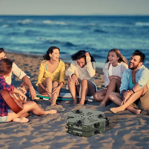 Vista 5 de Cofiyard Estufa de Camping de Propano de 2 Quemadores con Bolsa de Transporte y Regulador de Presión de Estufa de Gas, Estufa de Campamento Plegable