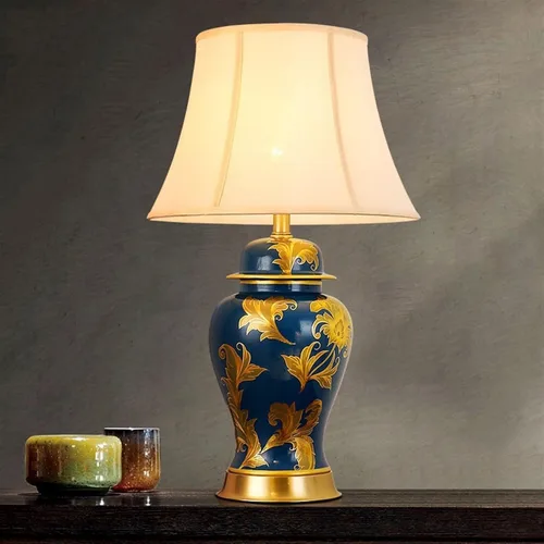 Vista 6 de BGGJJ Lamp for Desk Indoor Retro Ceramic Table Lamp Living Room Sofa Coffee Table Decorative Light Bedroom Desktop Bedside Table Lamp Desk Lamps for