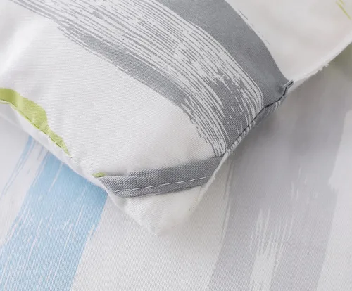 Vista 65 de Sleepbella - Edredón tamaño individual, algodón de 600 hilos, patchwork a rayas en blanco y azul marino, diseño reversible en azul, con relleno