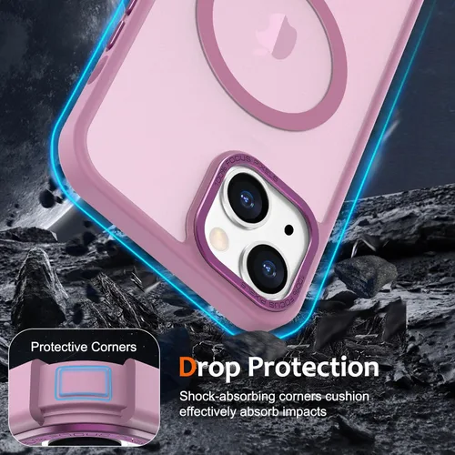 Vista 104 de Anuck - Funda magnética para iPhone 11 compatible con MagSafe, carcasa trasera mate translúcida dura, borde de TPU, delgada, resistente a impactos