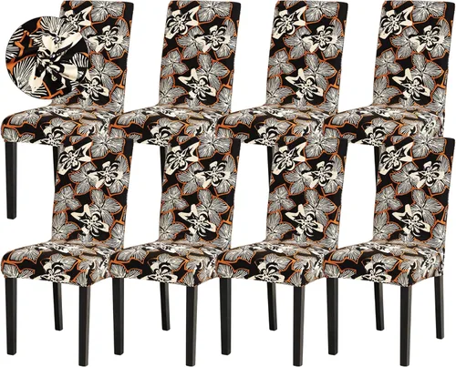 Vista 61 de Sufdari Juego de 2 fundas para sillas de comedor, fundas para sillas de cocina, fundas para sillas Parsons, protectores de sillas de elastano
