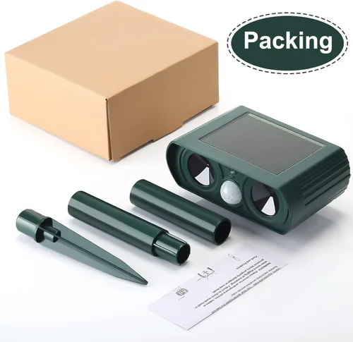 Vista 7 de Paquete de 3 repelentes solares ultrasónicos de animales, impermeable, repelente de perros y gatos al aire libre con sensor de movimiento