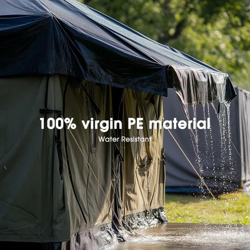 Vista 4 de Yescom Lona de Polietileno Reforzada de Servicio Pesado de 16 x 20 pies, 14 mil, Lona Impermeable Reversible, Cubierta de Lámina para Suelo, Lonas