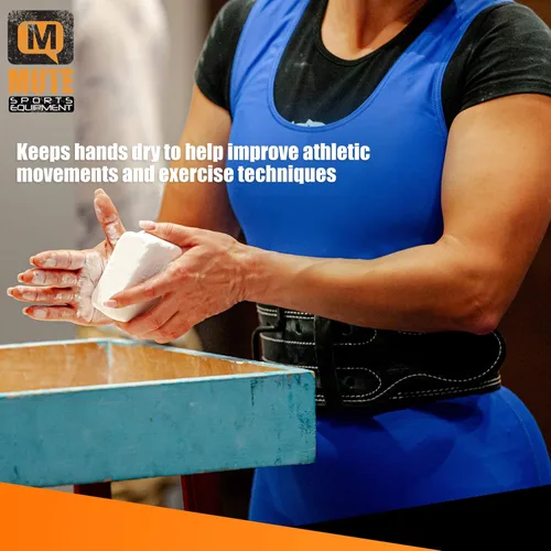 Vista 4 de Mute Bloques de tiza de gimnasio atlético prémium de 2 onzas, caja de 8 unidades 1 libra carbonato de magnesio levantamiento de pesas