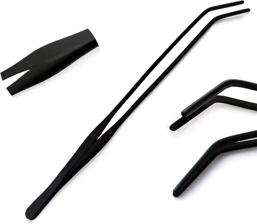 OdontoMed2011 Pinzas de acuario de 12 pulgadas de largo, pinzas curvadas de acero inoxidable para pecera, plantas acuáticas, pinzas de alimentación