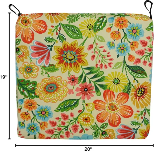 Vista 3 de Blazing Needles Cojín para silla de exterior, 20" x 19", Manzanilla Gregoire