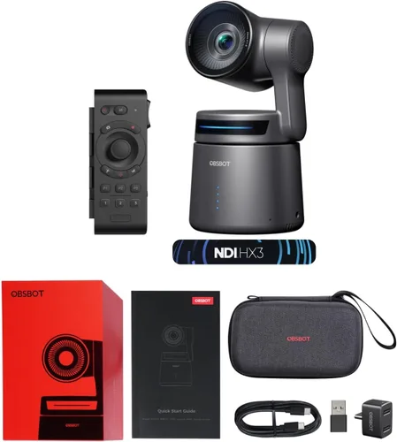 Vista 13 de OBSBOT Tiny PTZ 4K Webcam, Encuadre y enfoque automático alimentado por IA, cámara de videoconferencia 4K con micrófonos omnidireccionales duales