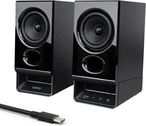 Vista 12 de Edifier Altavoces R20BT para computadora, controles táctiles, entradas AUX Blanco