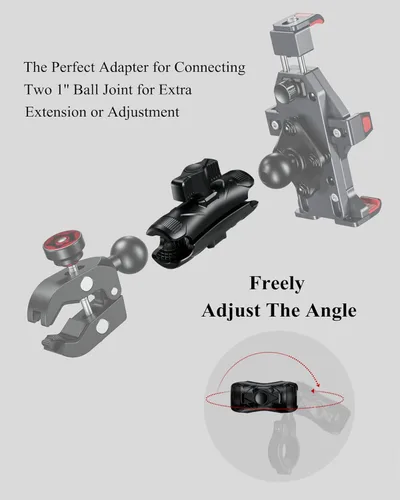 Vista 5 de BRCOVAN 2 brazos de doble zócalo, brazo medio compuesto de alta resistencia, compatible con soportes RAM tamaño B de 1 pulgada, soporte de montaje