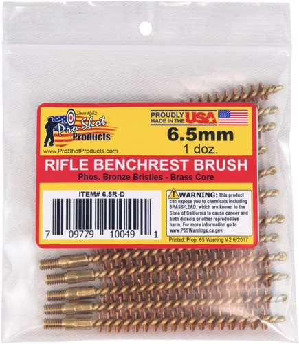 Vista 13 de Pro-Shot Productos 0.236 in/.243 Cal. Rifle Bore Brush Dozen Pack, Latón