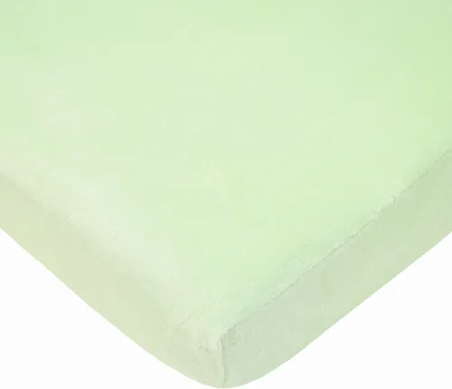 Vista 23 de TL Care Heavenly Soft - Sábana bajera ajustable de felpilla para cuna de 24 x 38 pulgadas, cálida y acogedora, color azul, para niños y niñas, se