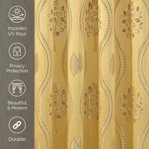 Vista 6 de Elegant Comfort juego de panel de cortinas hermoso y de lujo para ventada con cenefa adherida y fondo de 54 pulgadas x 84 pulgadas (juego de 2)