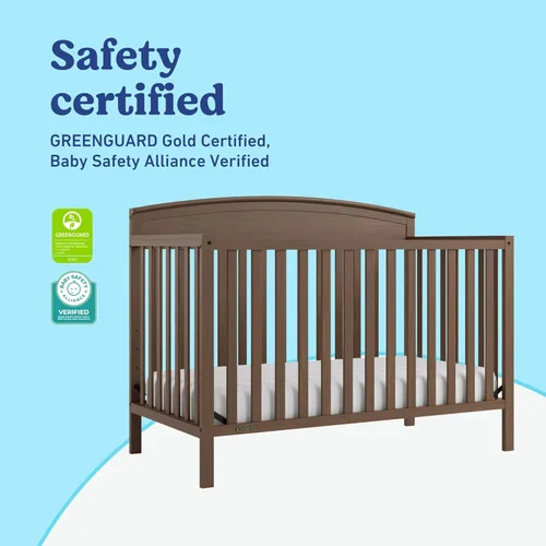 Vista 44 de Graco Benton 5 en 1 Cuna Convertible (Gris) – Certificado GREENGUARD Gold, se convierte de cuna para bebé a cama infantil, diván y cama