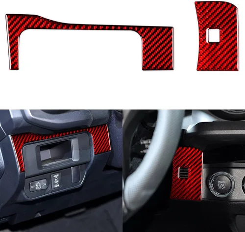 Vista 39 de NVCNX Real Premium Fibra de carbono compatible con Toyota Tacoma 2016-2017 Accesorios Car Dash Bed Interruptor de luz Panel Panel Cubierta