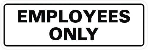 Vista 20 de Letrero estándar de solo empleados - Negro - Pequeño (1 paquete)