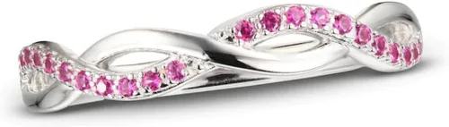 Elige tu color Anillo cruzado de plata de ley 925 con engaste de piedras preciosas hechas a mano, joyería de moda para mujer, regalos tamaño 4-13