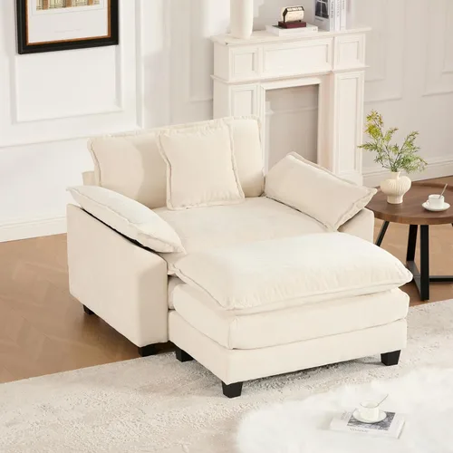 Vista 41 de Sofá modular modular de felpilla beige de 78 pulgadas para sala de estar, sofá modular de felpilla beige para sala de estar, sofás para sala