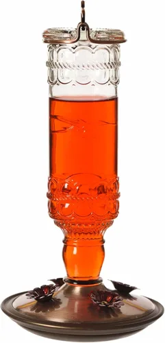 Vista 11 de Perky-Pet Comedero antiguo para colibríes con botella de vidrio – Comedero para colibríes para decoración de jardín al aire libre – 8107-1SR