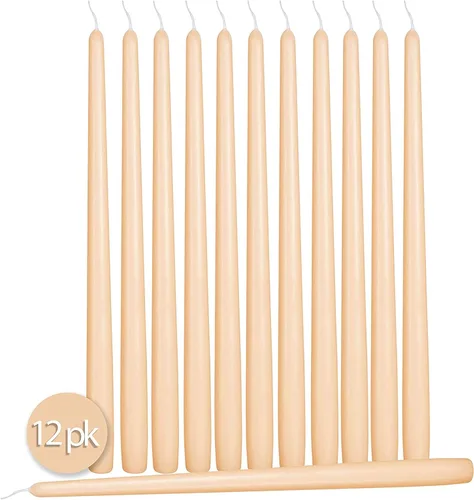 Vista 2 de Hyoola Tall Taper Candles - Vela de cena sin goteo de 10 pulgadas, sin perfume, cera de parafina con mechas de algodón, 8 horas de tiempo