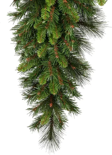 Vista 2 de Vickerman 9' x 14" Bangor Mixed Pine Artificial Christmas Garland with 255 PVC Tips - 9 Foot Christmas Garland - Unlit 9ft Garland - Lush 9ft Pine