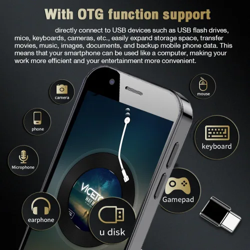 Vista 3 de Longben Mini Smartphone Desbloqueado Teléfono Celular 3.0 Pulgadas Android 4G Pequeño Móvil Quad Core Pequeño Teléfono Dual SIM (Negro, 16, GB)