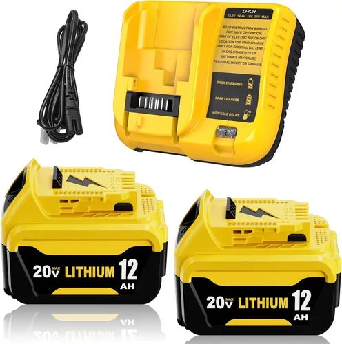 Vista 8 de 2Packs 12000mAh High Capacity Replacement for Dewalt 20v Max Battery 12.0 Ah Compatible with Dewalt 20v Battery Lithium Compatible with 20v DCB206