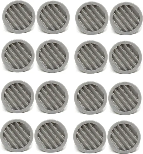 Vista 15 de JSP Manufacturing - Rejilla de ventilación de 3" redonda de plástico para soffit, pantalla para reptiles, rejilla de ventilación (12, Blanco)