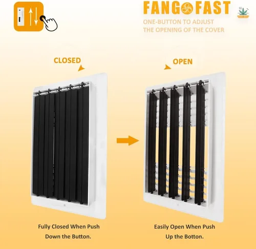 Vista 5 de FanGoFast - Paquete de 2 cubiertas de ventilación de aire, rejilla de techo, rejilla de ventilación de pared, cubiertas de ventilación de techo