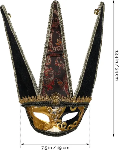 Vista 5 de ABOOFAN Máscaras de máscaras para hombres, máscaras de bufón, máscaras de payaso, máscaras de corona, máscaras mitológicas griegas romanas, máscaras