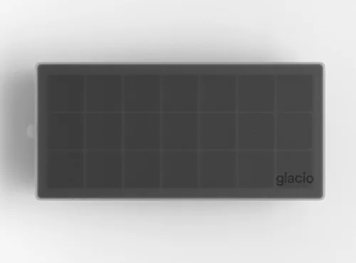 Vista 6 de glacio Bandeja para cubitos de hielo, moldes pequeños de silicona con tapas, sin BPA y flexible para cócteles y bebidas, juego de 2