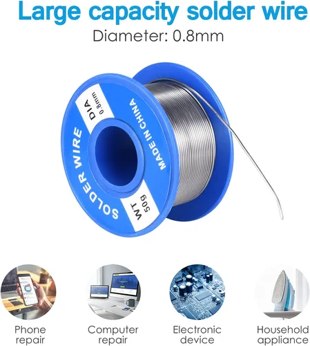 Vista 5 de Kit de soldador, temperatura ajustable 13 en 1 60 W, herramienta de soldadura electrónica con interruptor de encendido/apagado, 5 puntas