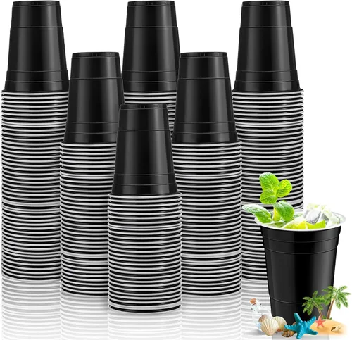 Vista 12 de Lounsweer 100 vasos desechables de 16 onzas para fiesta, de plástico, resistentes, para graduación, baby shower, boda, barbacoa, cumpleaños, picnic