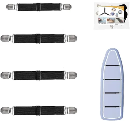 Vista 17 de 8 clips de correas ajustables para sábanas, soporte elástico para sujetar sábana de colchón y tirantes, agarradores para sujetar sábanas, colchones