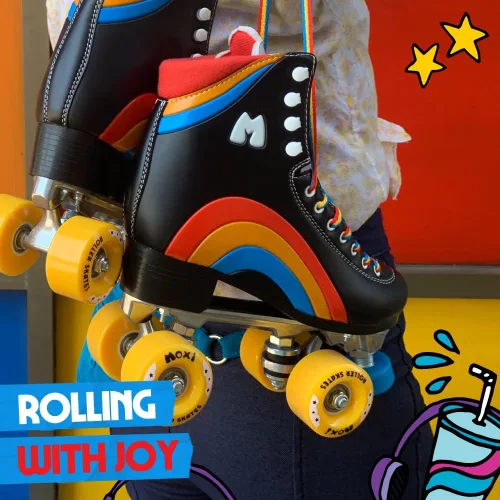 Vista 5 de Moxi Rainbow Rider - Patines de ruedas para mujer, hermosos, duraderos, de apoyo con forro acolchado, una placa resistente y ruedas suaves