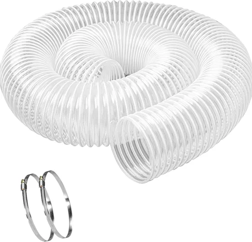 Vista 13 de Qucship Manguera de Recolección de Polvo de PVC Resistente de 2-1/2 pulgadas x 10 pies, Resistente a Pinchazos, Manguera Flexible de Humos de PVC