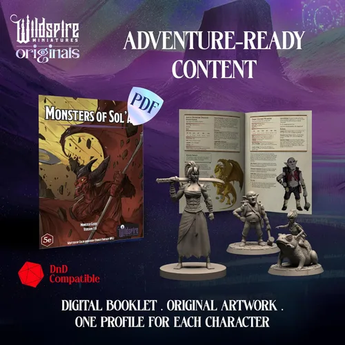 Vista 3 de Paquete de Monstruos Wildspire para Miniaturas DND Paquete de Impulso de 16 Monstruos a Granel Escala 28mm-32mm Accesorios para Mazmorras y Dragones